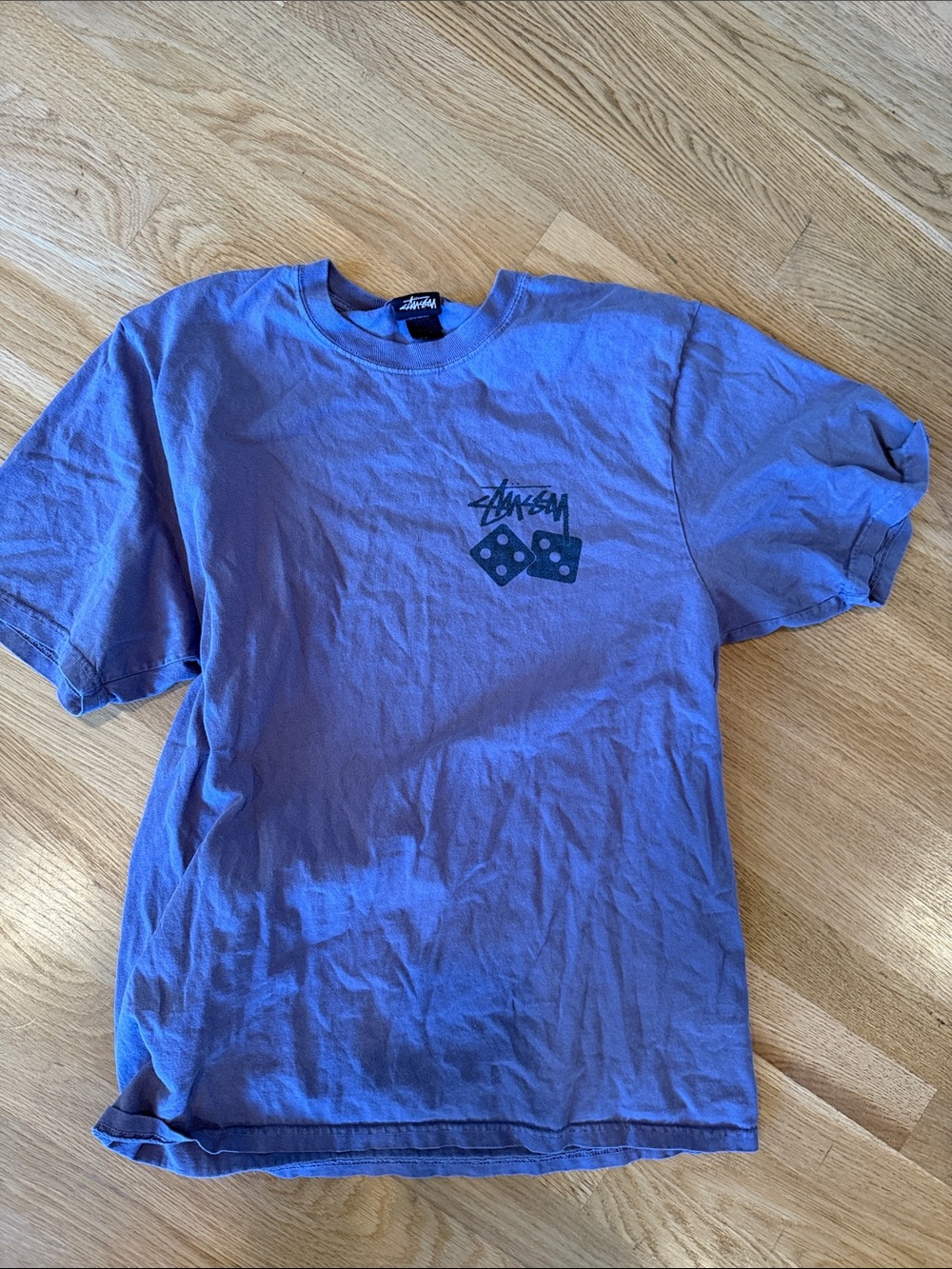 Stussy Purple Short-Sleeve Tee with Dice Graphic Men’s sz Medium